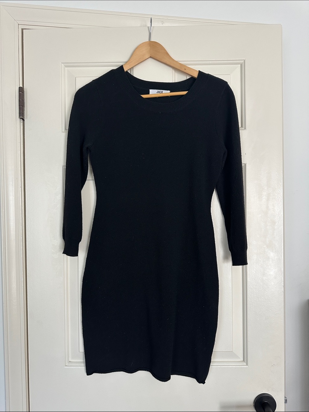 Jack by BB Dakota Black Long Sleeve Crewneck Knit Dress